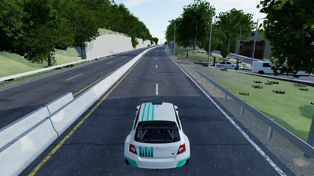 Gravel Rally: a rally car on a tarmac stage